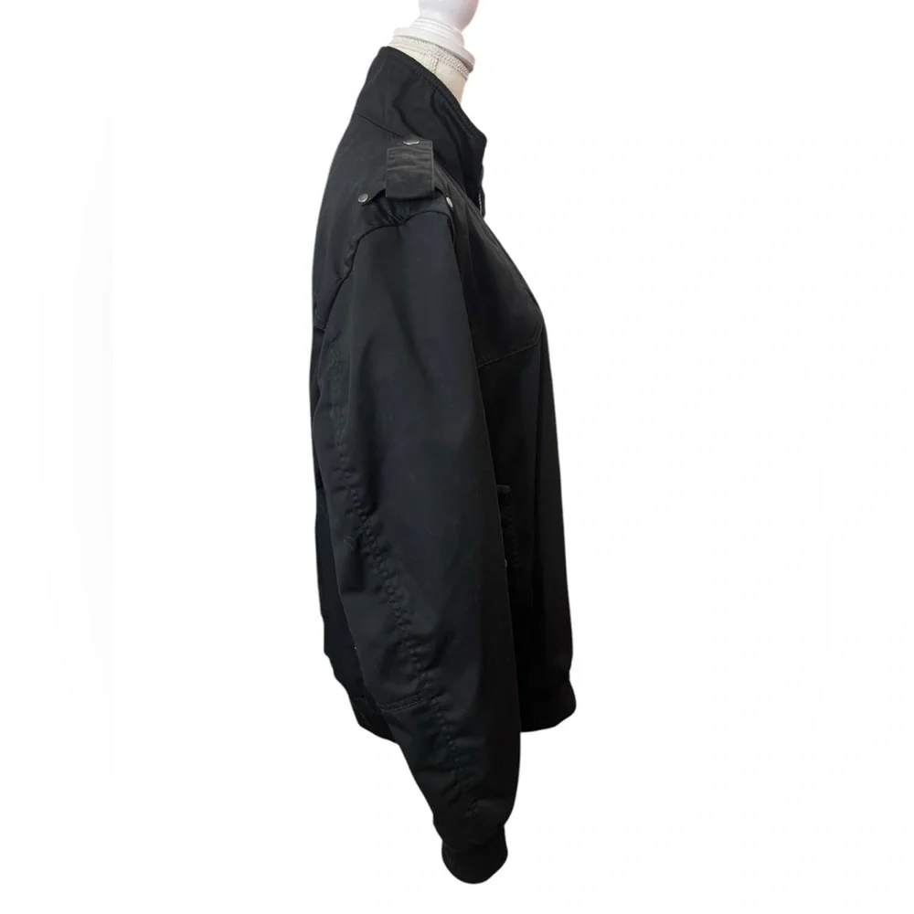 H&M Black Utility Bomber Jacket Men’s 46R Quilted Zip Military Style